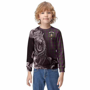 Urquhart Tartan Kid Knitted Sweatshirt Roaring Lion Heritage