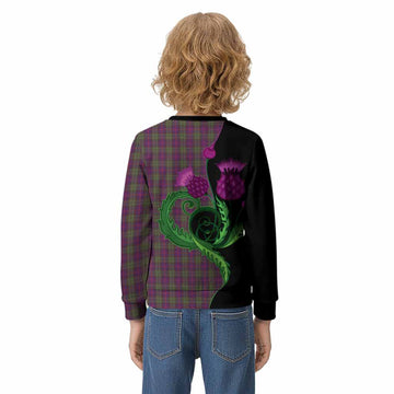 Urquhart Tartan Kid Knitted Sweatshirt Traditional Scottish Thistle