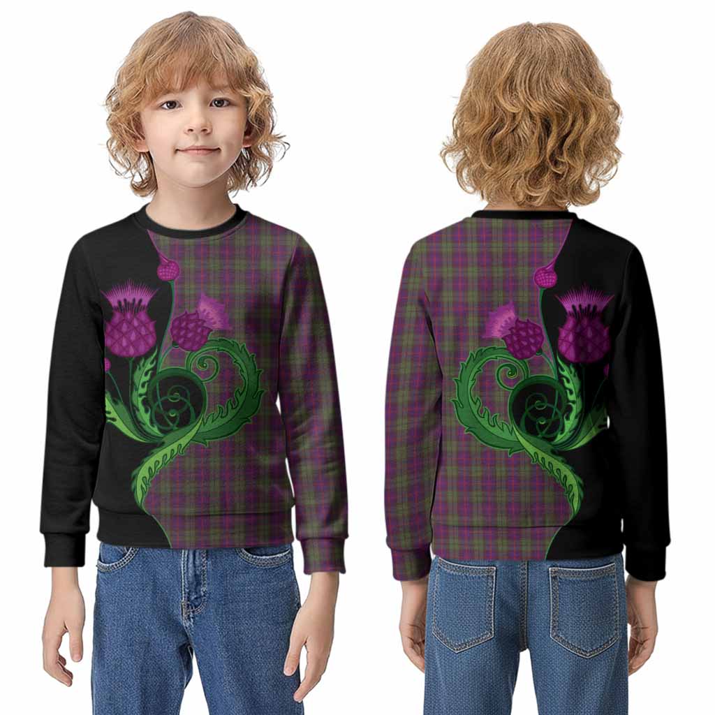 Urquhart Tartan Kid Knitted Sweatshirt Traditional Scottish Thistle