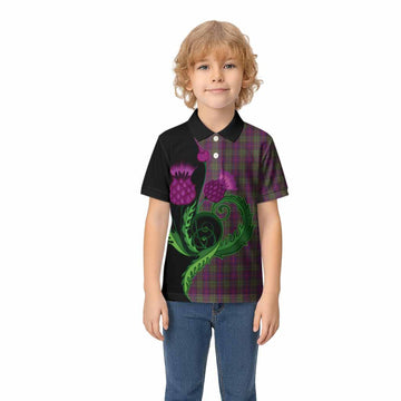 Urquhart Tartan Kid Polo Shirt Traditional Scottish Thistle