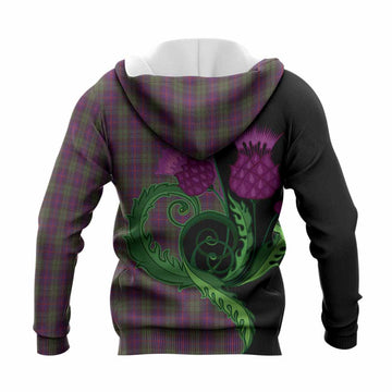 Urquhart Tartan Knitted Hoodie Traditional Scottish Thistle