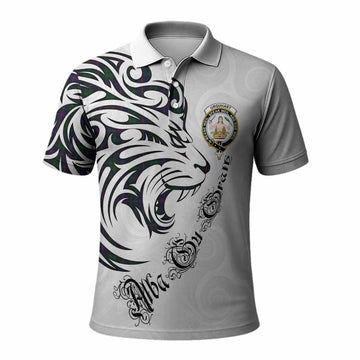 Urquhart Tartan Lion Roar Polo Shirt Alba Gu Brath with Celtic Motifs