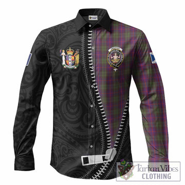 Urquhart Tartan Long Sleeve Button Shirts New Zealand Pattern Unique Zipper Stylized