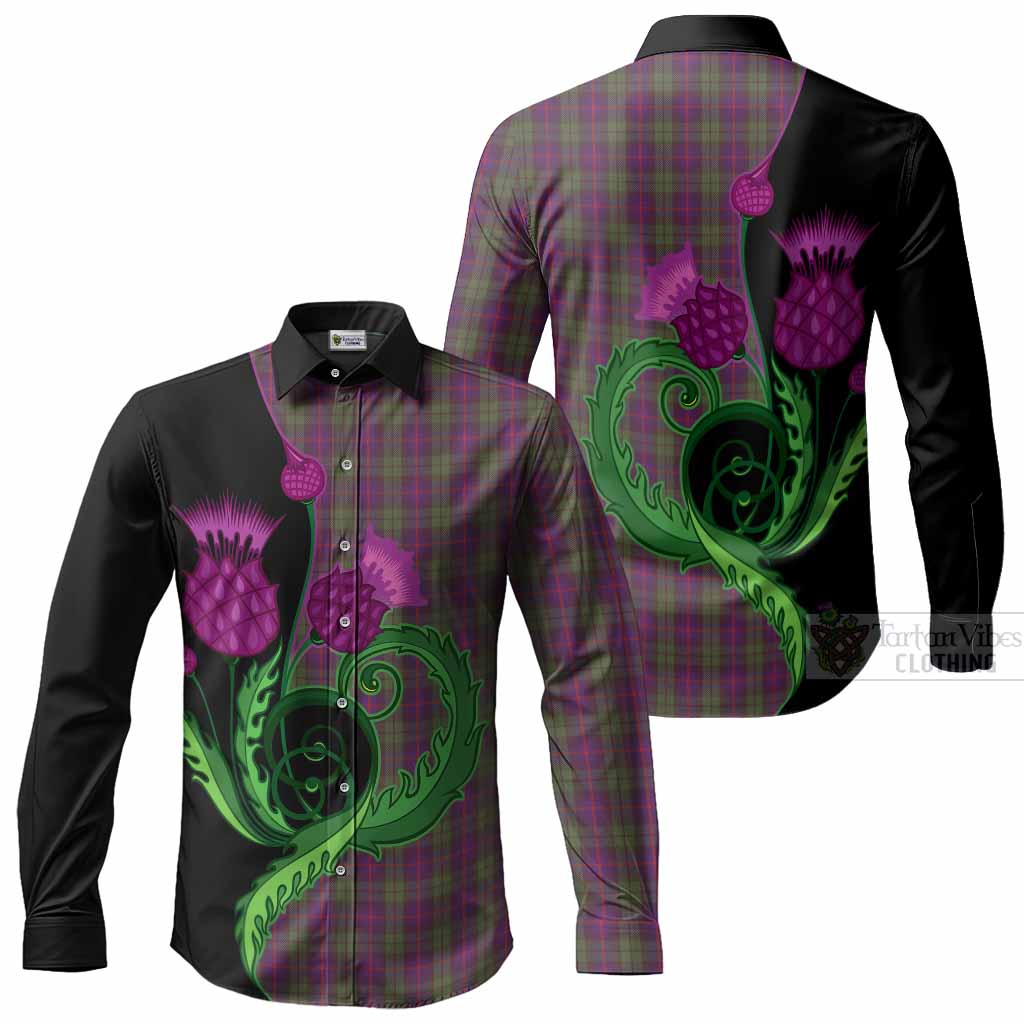 Urquhart Tartan Long Sleeve Button Shirts Traditional Scottish Thistle
