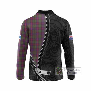 Urquhart Tartan Long Sleeve Polo Shirt New Zealand Pattern Unique Zipper Stylized