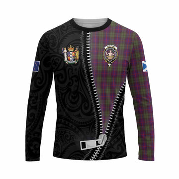 Urquhart Tartan Long Sleeve T-Shirt New Zealand Pattern Unique Zipper Stylized