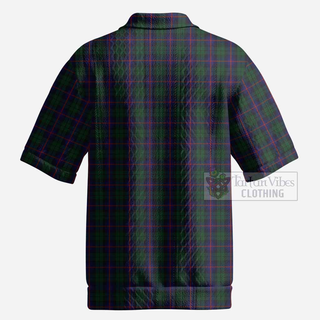 Urquhart Tartan Men’s Polo Sweater Top with Family Crest