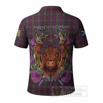 Urquhart Tartan Polo Shirt Scottish Thistle Heilan Coo