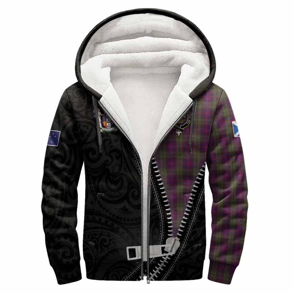 Urquhart Tartan Sherpa Hoodie New Zealand Pattern Unique Zipper Stylized