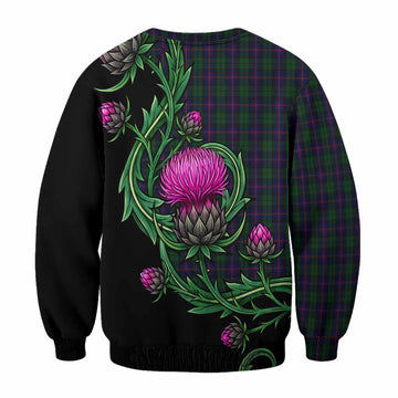 Urquhart Tartan Sweatshirt Resilient Scottish Thistle - Tartan Vibes Clothing