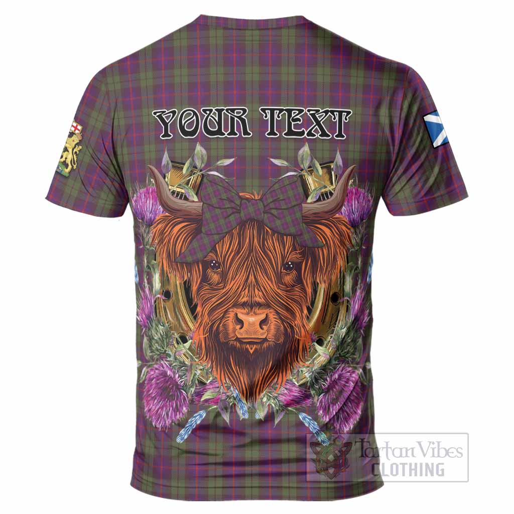 Urquhart Tartan T-Shirt Scottish Thistle Heilan Coo