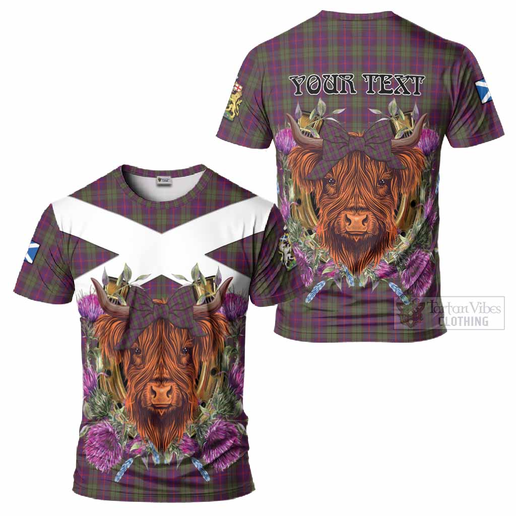 Urquhart Tartan T-Shirt Scottish Thistle Heilan Coo