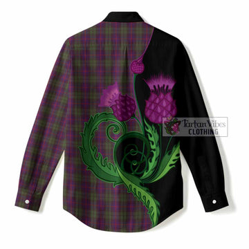 Urquhart Tartan Women Casual Shirt Traditional Scottish Thistle