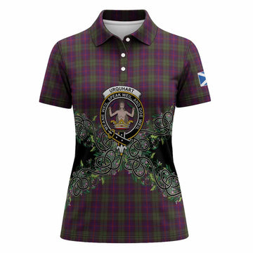 Urquhart Tartan Women Polo Shirt Thistle Scottish Spirit