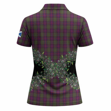 Urquhart Tartan Women Polo Shirt Thistle Scottish Spirit