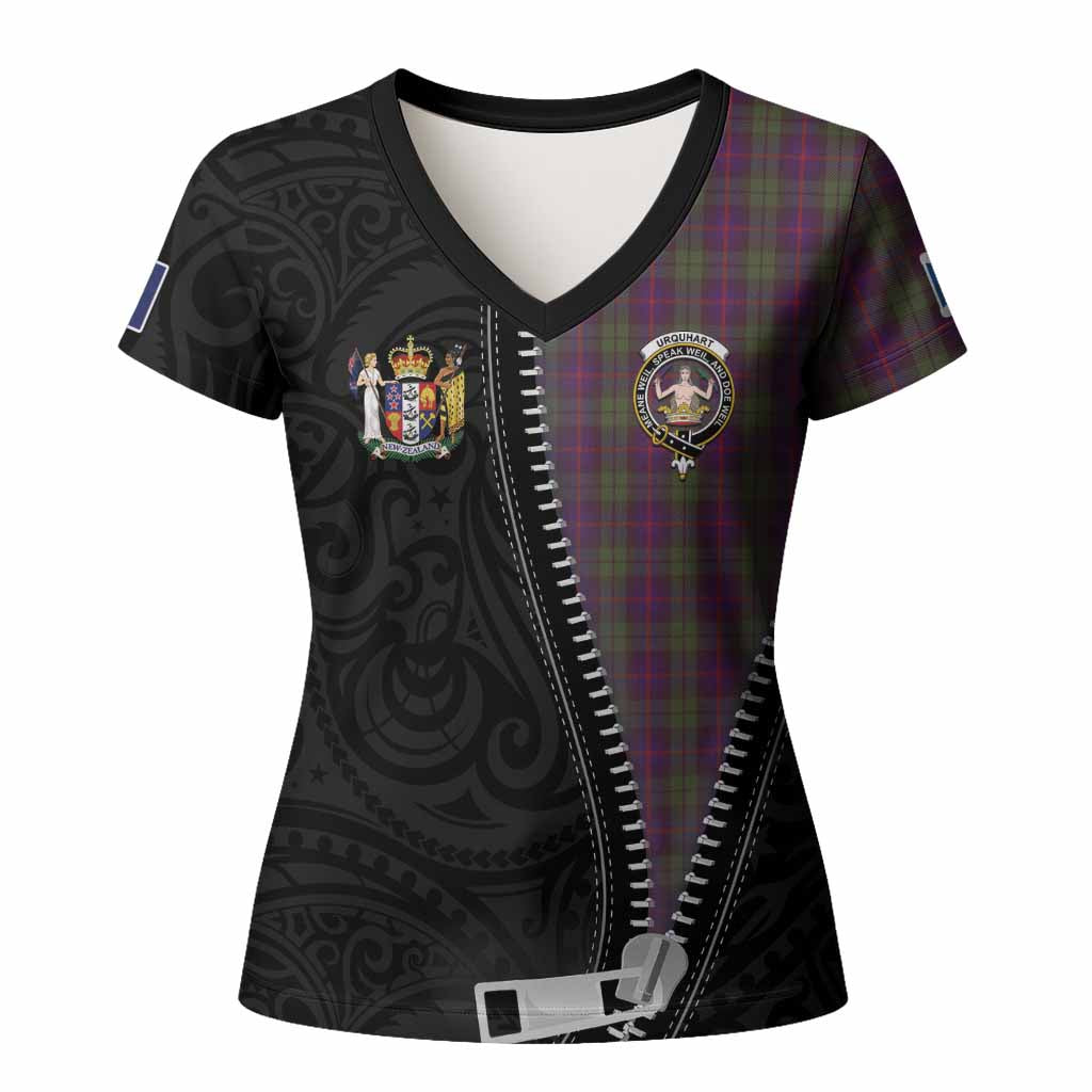 Urquhart Tartan Women T shirt New Zealand Pattern Unique Zipper Stylized