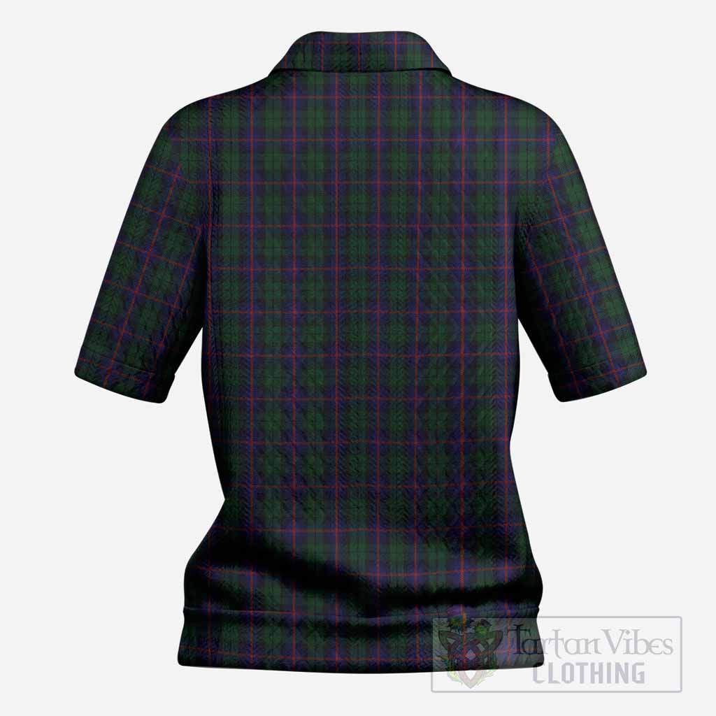 Urquhart Tartan Women’s Polo Sweater Top with Family Crest