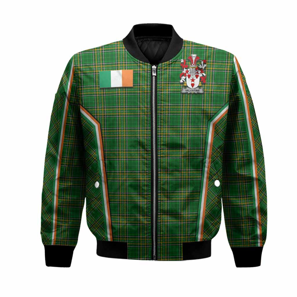 Valentine Irish Clan Coat of Arm Tartan Bomber Jacket Flag Style