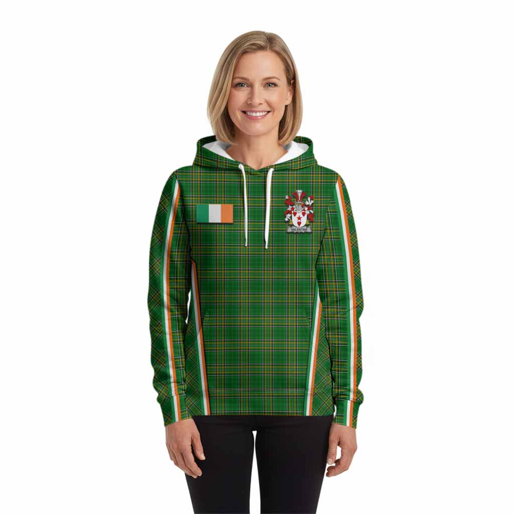 Valentine Irish Clan Coat of Arm Tartan Hoodie Flag Style