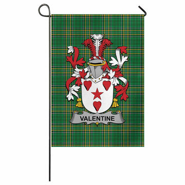 Valentine Irish Clan Tartan Garden Flag with Coat of Arms