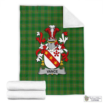 Vance Irish Clan Tartan Blanket with Coat of Arms X-Large 59 x 79 inches 150 x 200 cm - Tartan Vibes Clothing