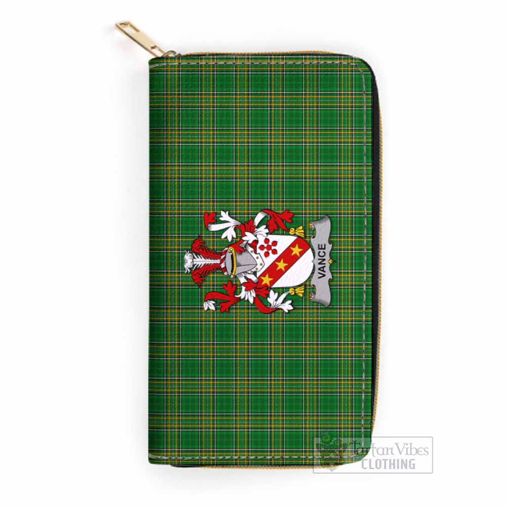 Vance Irish Clan Tartan Women's Leather Wallet with Coat of Arms One Size 19.7*10.5*3.5 cm - Tartan Vibes Clothing