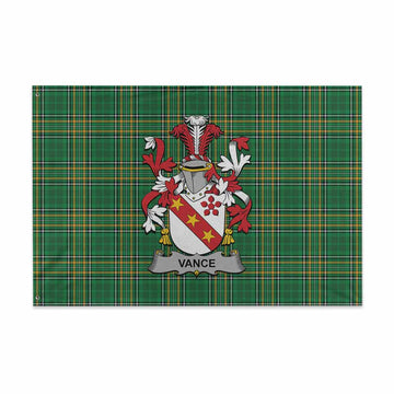 Vance Irish Clan Tartan House Flag with Coat of Arms