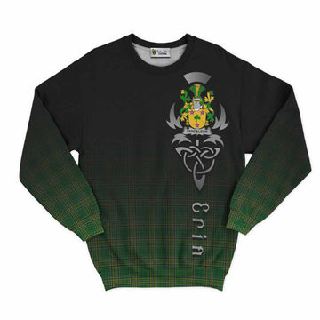Tartan Vibes Clothing Vandeleur Irish Clan Sweatshirt with Coat of Arms Erin Go Bragh Celtic Inspired