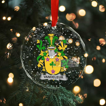 Vandeleur Irish Clan Christmas Glass Ornament with Coat of Arms