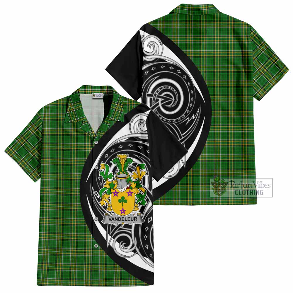 Tartan Vibes Clothing Vandeleur Irish Clan Short Sleeve Button Shirt Celtic Circle Style
