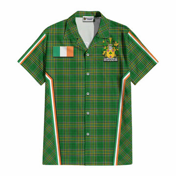 Vandeleur Irish Clan Coat of Arm Tartan Cotton Hawaiian Shirt Flag Style