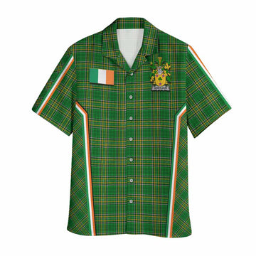 Vandeleur Irish Clan Coat of Arm Tartan Hawaiian Shirt Flag Style