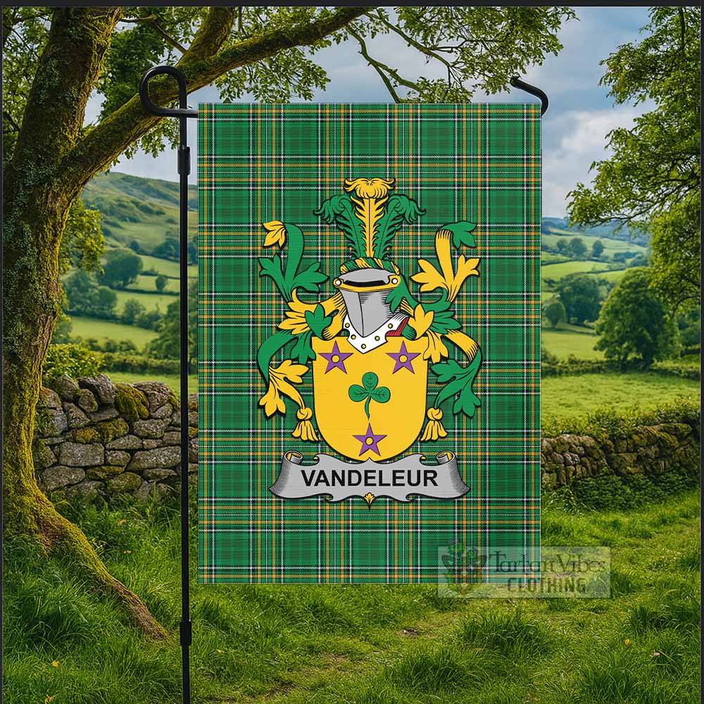 Vandeleur Irish Clan Tartan Flag with Coat of Arms