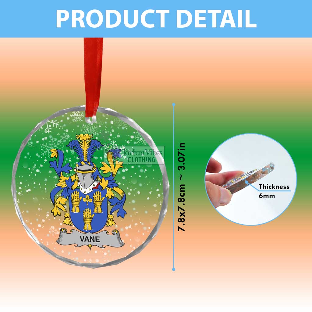 Vane Irish Clan Christmas Glass Ornament with Coat of Arms - 2D-tartanvibesclothing