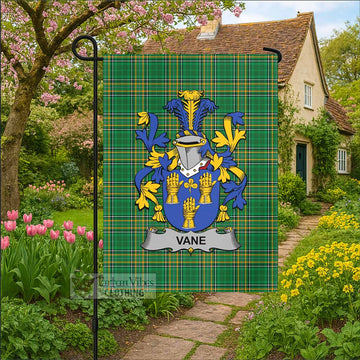 Vane Irish Clan Tartan Garden Flag with Coat of Arms