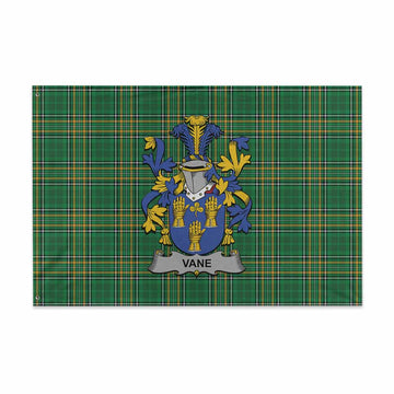 Vane Irish Clan Tartan House Flag with Coat of Arms