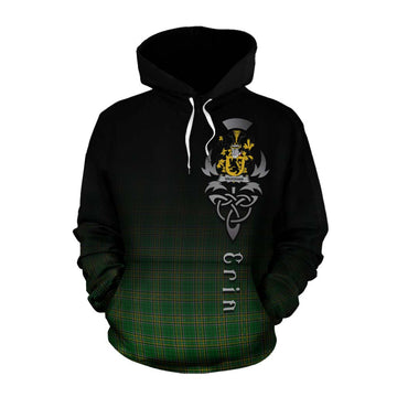 Tartan Vibes Clothing Vaughan Irish Clan Cotton Hoodie with Coat of Arms Erin Go Bragh Celtic Inspired