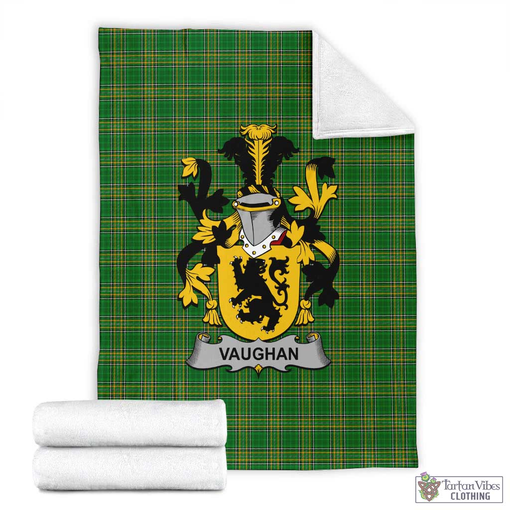 Vaughan Irish Clan Tartan Blanket with Coat of Arms X-Large 59 x 79 inches 150 x 200 cm - Tartan Vibes Clothing