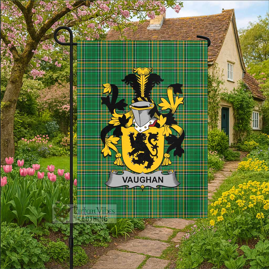 Vaughan Irish Clan Tartan Flag with Coat of Arms