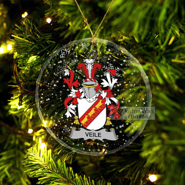 Veile or Veale Irish Clan Christmas Glass Ornament with Coat of Arms