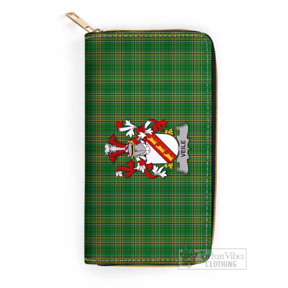 Veile or Veale Irish Clan Tartan Women's Leather Wallet with Coat of Arms One Size 19.7*10.5*3.5 cm - Tartan Vibes Clothing