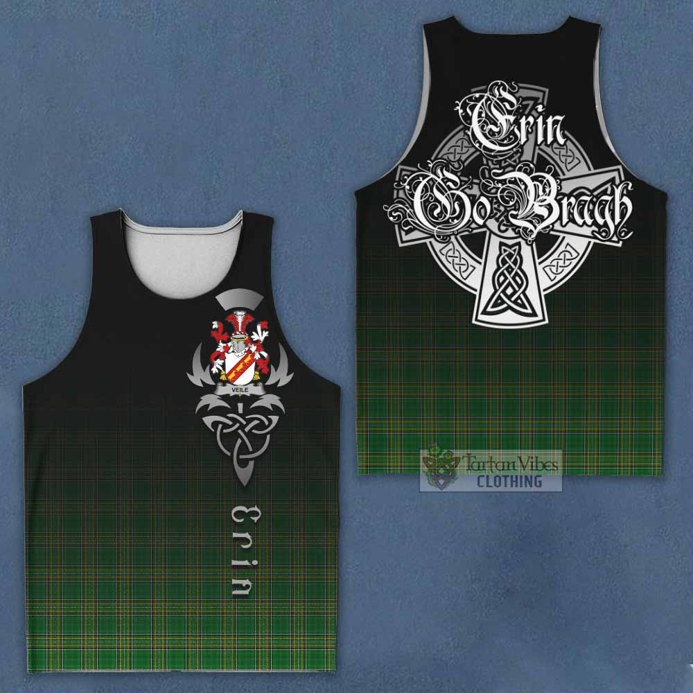 Tartan Vibes Clothing Veile or Veale Irish Clan Men's Tank Top with Coat of Arms Erin Go Bragh Celtic Inspired