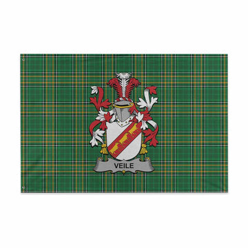 Veile or Veale Irish Clan Tartan House Flag with Coat of Arms