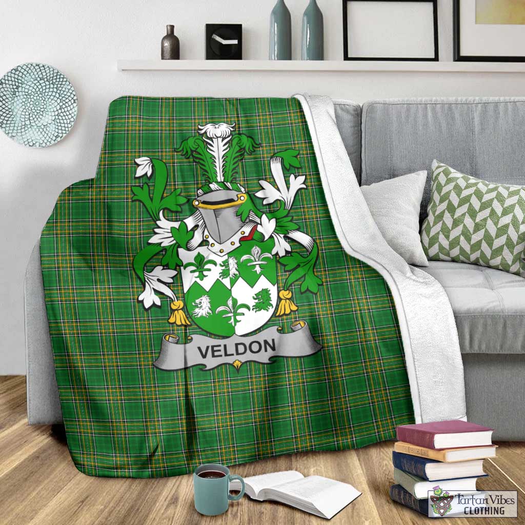 Veldon Irish Clan Tartan Blanket with Coat of Arms - Tartan Vibes Clothing