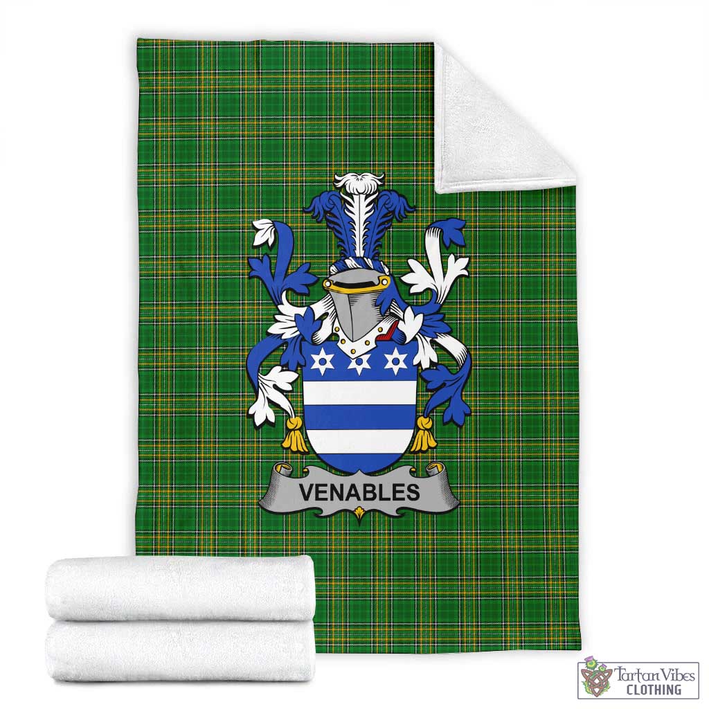 Venables Irish Clan Tartan Blanket with Coat of Arms X-Large 59 x 79 inches 150 x 200 cm - Tartan Vibes Clothing