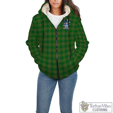 Venables Irish Clan Tartan Sherpa Hoodie with Coat of Arms - Tartan Vibes Clothing