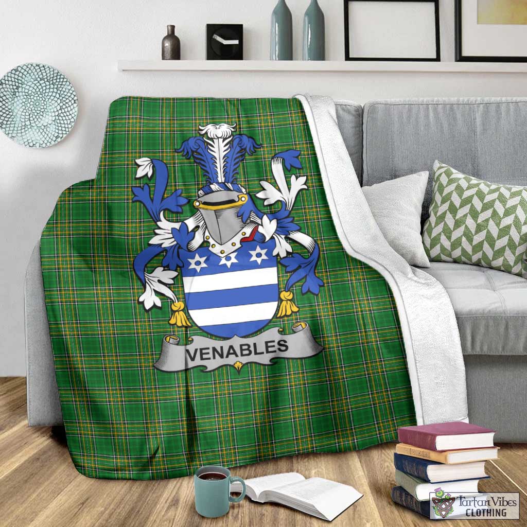 Venables Irish Clan Tartan Blanket with Coat of Arms - Tartan Vibes Clothing