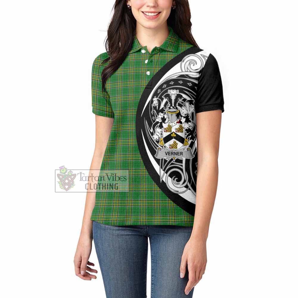Verner Irish Clan Women's Polo Shirt Celtic Circle Style - Tartan Vibes Clothing