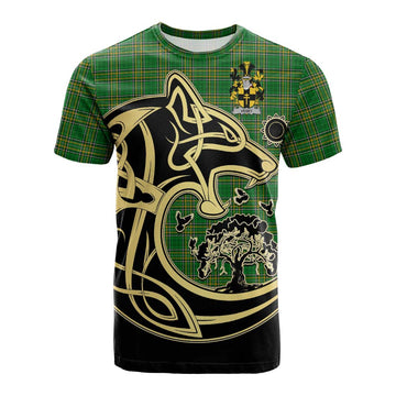 Vesey Irish Tartan Cotton T-shirt with Coat of Arms Celtic Wolf Style Kid's Shirt - Tartan Vibes Clothing