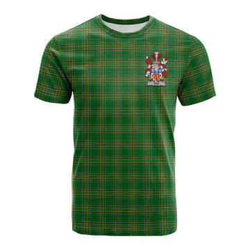 Vian Irish Clan Tartan Cotton T-shirt with Coat of Arms